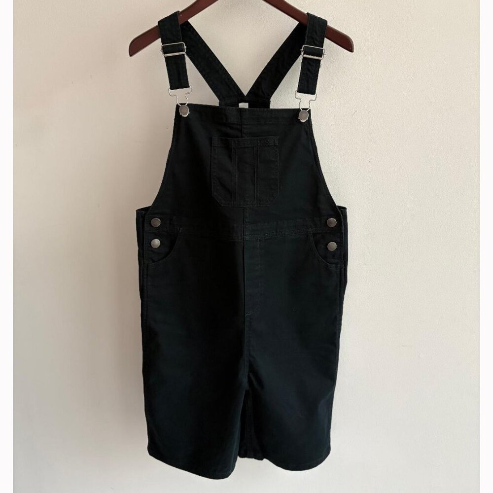 BP. (Nordstrom Brand) Kids' Black Stretch Cotton Short Overalls